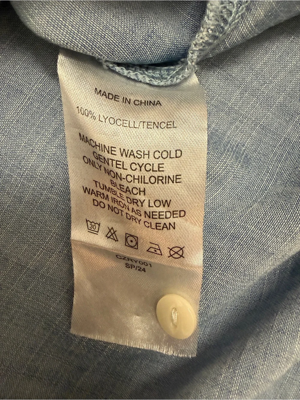 Quince Light Blue Chambray Tencel Lyocell Short Sleeve Camp Shirt - Picture 6 of 6